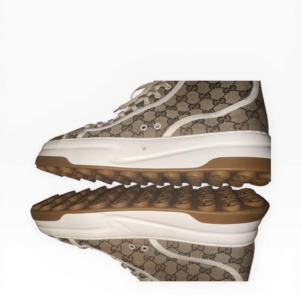 Gucci Tennis 1977 High-Top GG Sneakers Ace Canvas Men’s US 12 - Picture 4 of 7